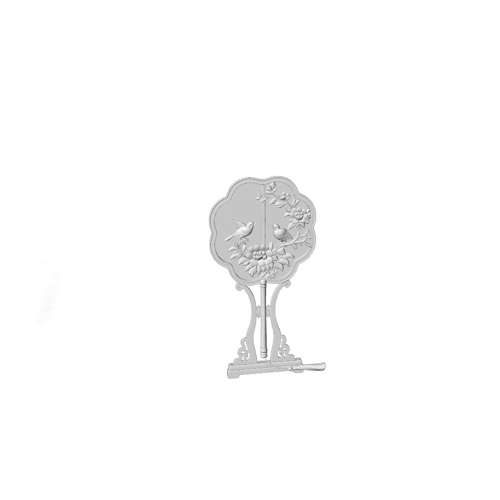 MRY-SFW LYTS522 3D Printed Chinese Classical Dressing Table Set, Unpainted White Resin, Miniature Ancient Architecture Dollhouse Diorama Accessories