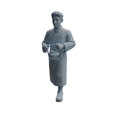 MRY-SFW LYTR985 Republic of China Teahouse Waiter Character Modern Model 4 pcs