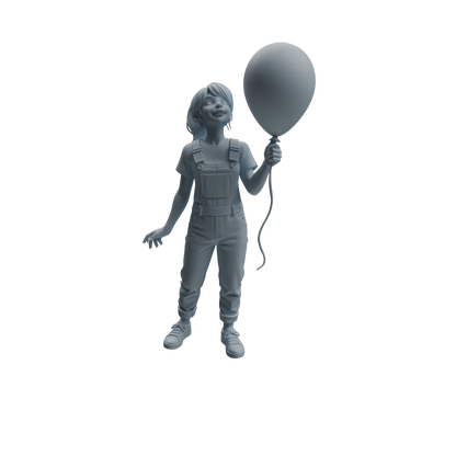 MRY-SFW LYTR1032 Amusement Park Themed People Holding Balloons Character Modern Model 4 pcs