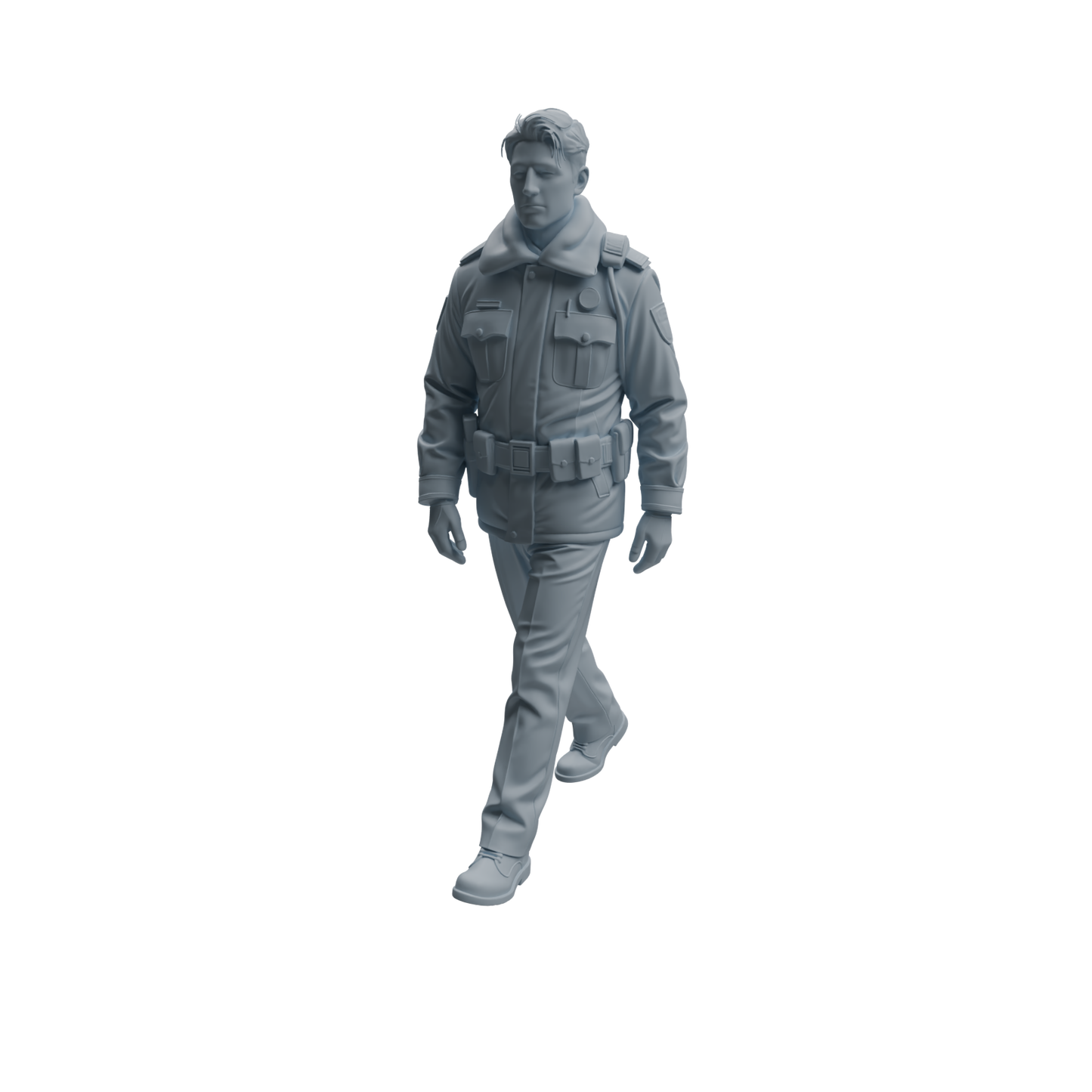 MRY-SFW LYTR958 Multi-Pose Male Traffic Police Officer Character Modern Model 4 pcs