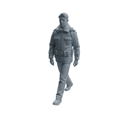 MRY-SFW LYTR958 Multi-Pose Male Traffic Police Officer Character Modern Model 4 pcs