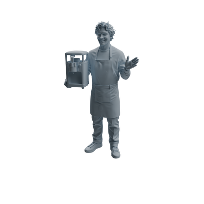 MRY-SFW LYTR1057 Ice Cream Shop Staff Character Modern Model 4 pcs