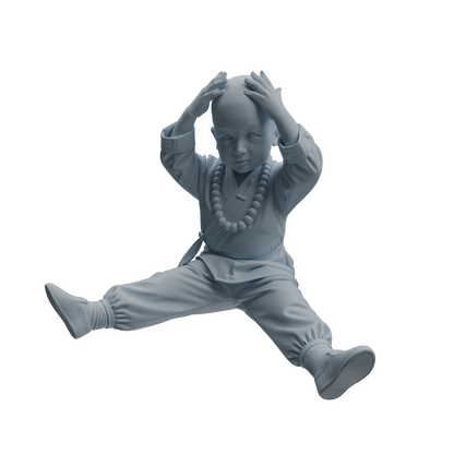 MRY-SFW LYTR1072 Little Monk with Kung Fu Actions Character Modern Model 3 pcs