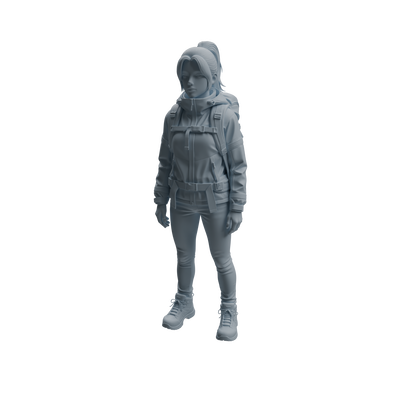MRY-SFW LYTR1018 Camping and Hiking Female Character Modern Model 4 pcs