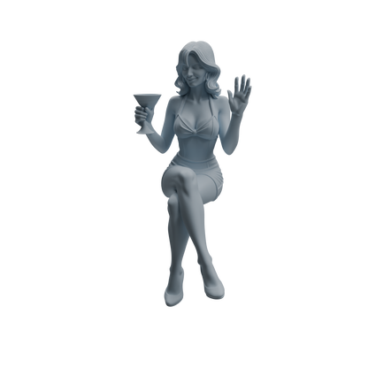 MRY-SFW LYTR936 Bar Counter Drinking Woman Character Modern Model 3 pcs