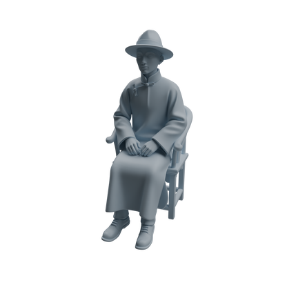 MRY-SFW LYTR980 Republic of China Scholar Tea Character Modern Model 3 pcs