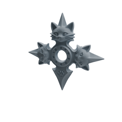 MRY-SFW LYGS445 Dragon & Cat Pattern Shuriken Modern Model 4 pcs