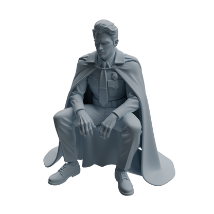 MRY-SFW LYTR950 Cloak Uniform Sitting Male Character Modern Model 3 pcs