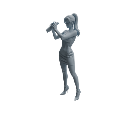 MRY-SFW LYTR933 Bar Bartender Woman Character Modern Model 4 pcs