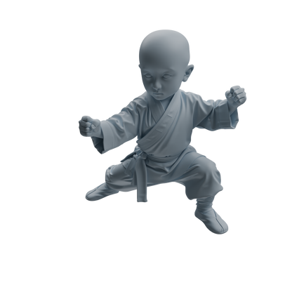 MRY-SFW LYTR1079 Kung Fu Pose Little Monk Character Modern Model 3 pcs