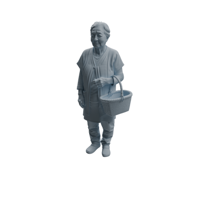 MRY-SFW LYTR995 Market Elderly Shopper Character Modern Model 4 pcs