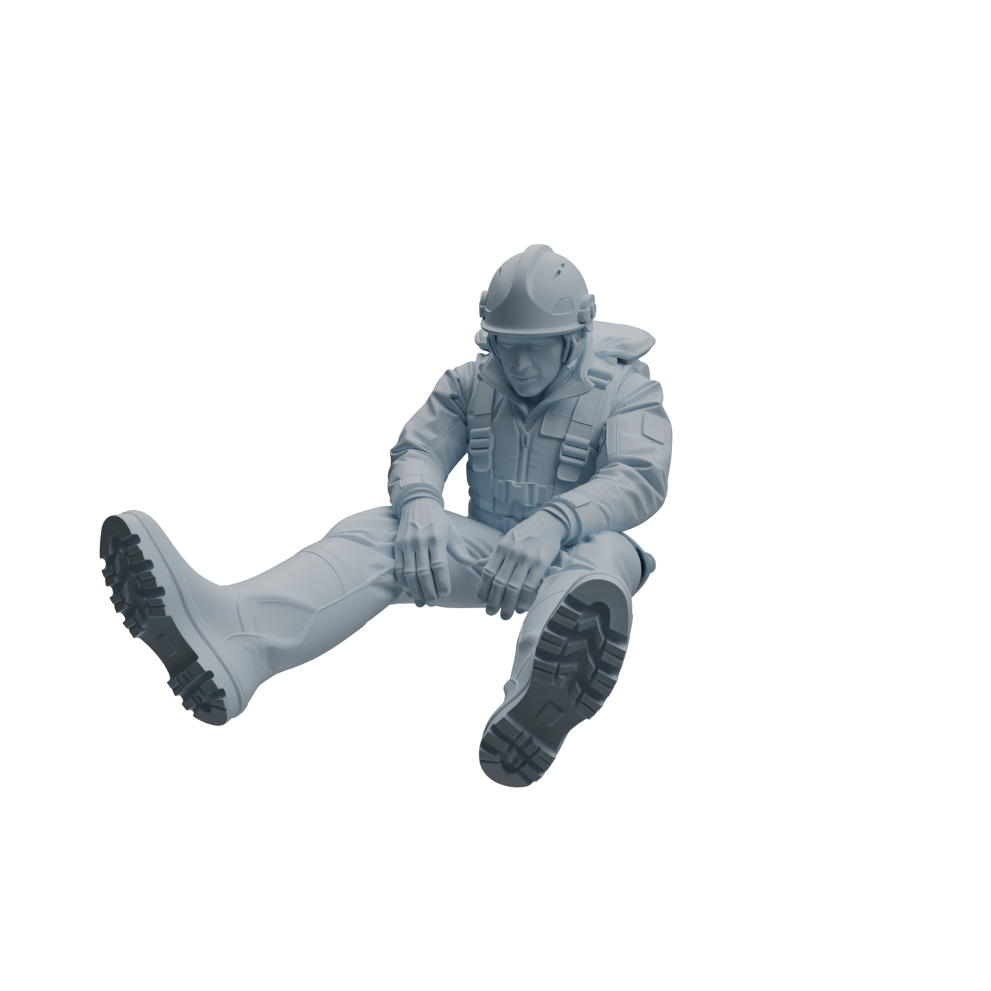 MRY-SFW LYTR1068 Water Rescue Sitting Pose Firefighter Character Modern Model 4 pcs