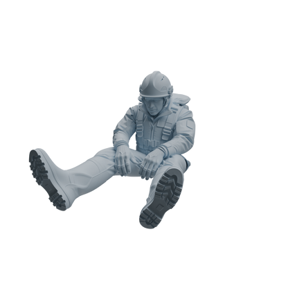 MRY-SFW LYTR1068 Water Rescue Sitting Pose Firefighter Character Modern Model 4 pcs