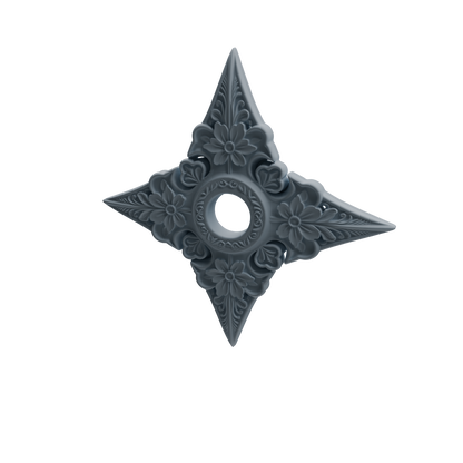 MRY-SFW LYGS448 Floral Pattern Shuriken Modern Model 4 pcs