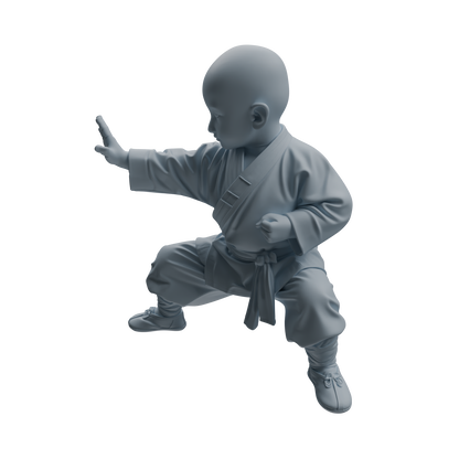MRY-SFW LYTR1070 Kung Fu Little Monk Style Character Modern Model 4 pcs