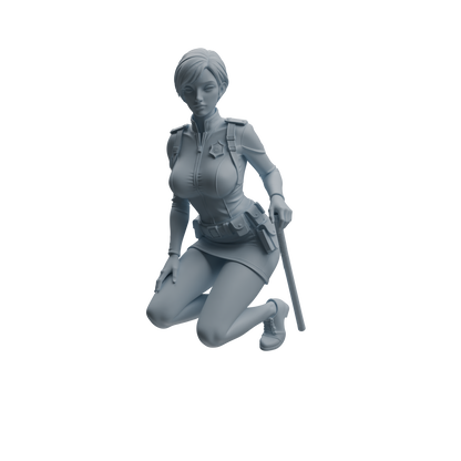 MRY-SFW LYTR955 Seated Female Police Officer Character Modern Model 4 pcs