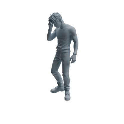 MRY-SFW LYTR938 Frustrated Man Character Modern Model 3 pcs
