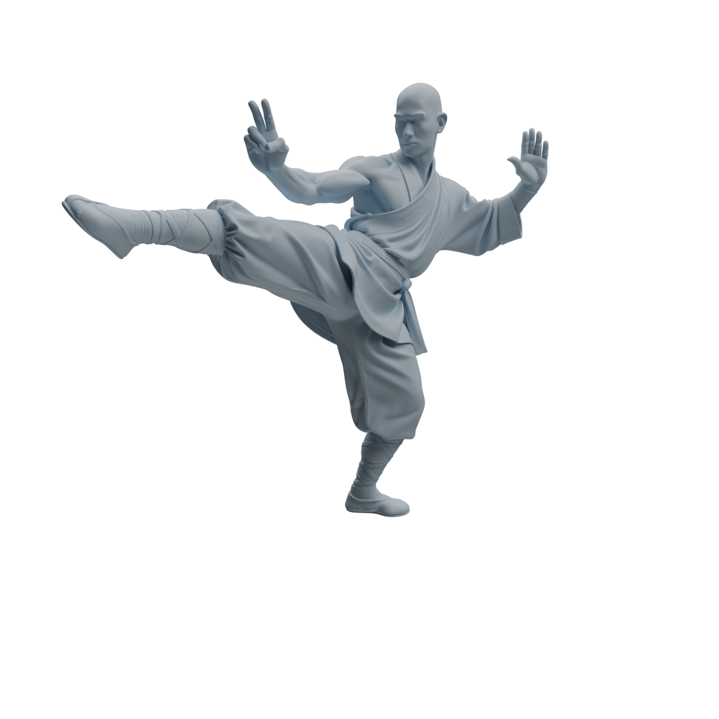 MRY-SFW LYTR1077 Multi-pose Martial Monk Character Modern Model 4 pcs