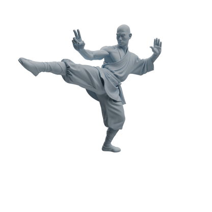 MRY-SFW LYTR1077 Multi-pose Martial Monk Character Modern Model 4 pcs