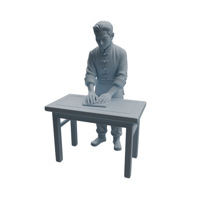 MRY-SFW LYTR986 Chinese Teahouse Service Attendant Character Modern Model 4 pcs