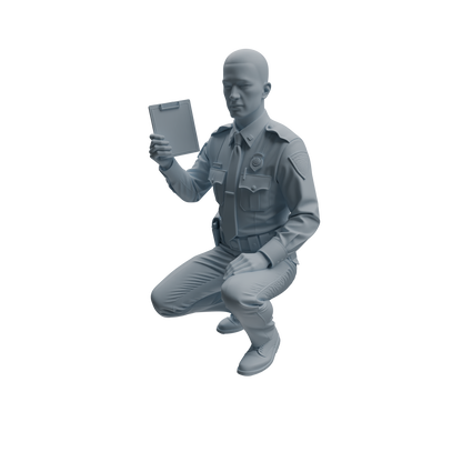 MRY-SFW LYTR960 Multi-Scene On-Duty Male Police Officer Character Modern Model 4 pcs
