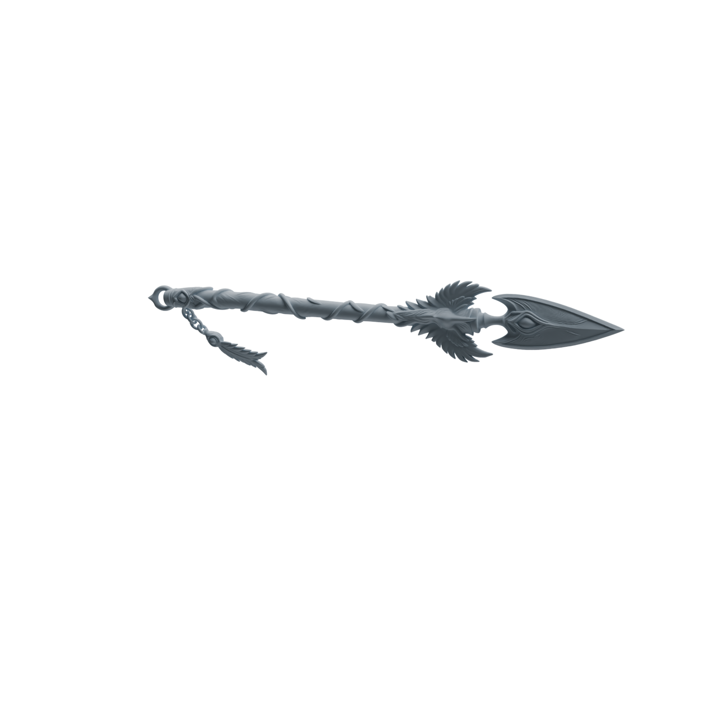 MRY-SFW LYGS433 Feather Flame Spear and Shark Tooth Scythe Weapon Modern Model 4 pcs