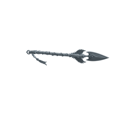 MRY-SFW LYGS433 Feather Flame Spear and Shark Tooth Scythe Weapon Modern Model 4 pcs
