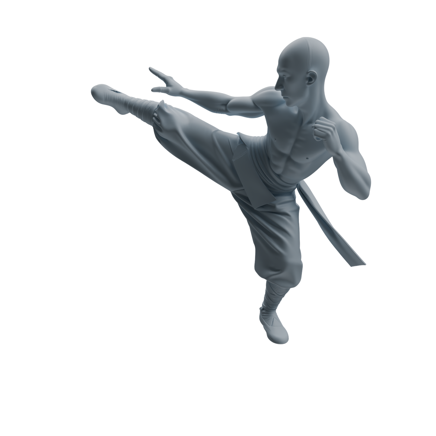 MRY-SFW LYTR1074 Kung Fu Kicking Monk Character Modern Model 4 pcs