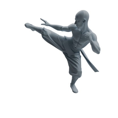 MRY-SFW LYTR1074 Kung Fu Kicking Monk Character Modern Model 4 pcs