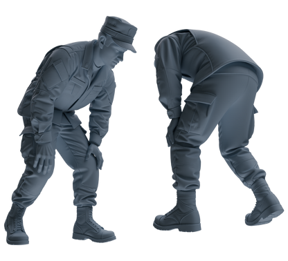 MRY-SFW SSTR185 Miniatures Soldier Model Kit Combat Engineer Soldier Pose Modern Model 4 pcs