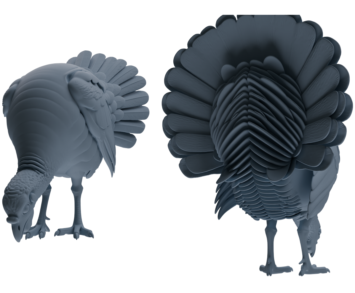 MRY-SFW LYTR840 Turkey Pose Model 4 pcs Miniature Car Diorama Figures Scene Props Accessories Resin