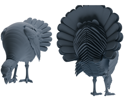 MRY-SFW LYTR840 Turkey Pose Model 4 pcs Miniature Car Diorama Figures Scene Props Accessories Resin