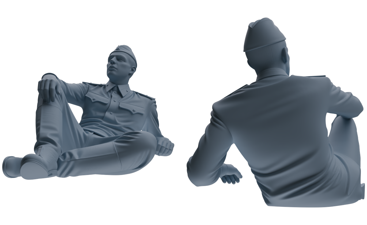 MRY-SFW LYGR734 WWII Soviet Army War Scene Seven-Person Rest Group