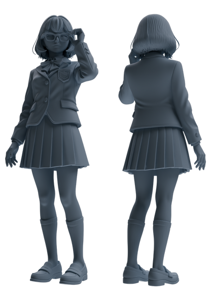 MRY-SFW LYTR848 JK Uniform School Girl Figure Modern Model 4 pcs Miniature Car Diorama Figures Scene Props Accessories Resin