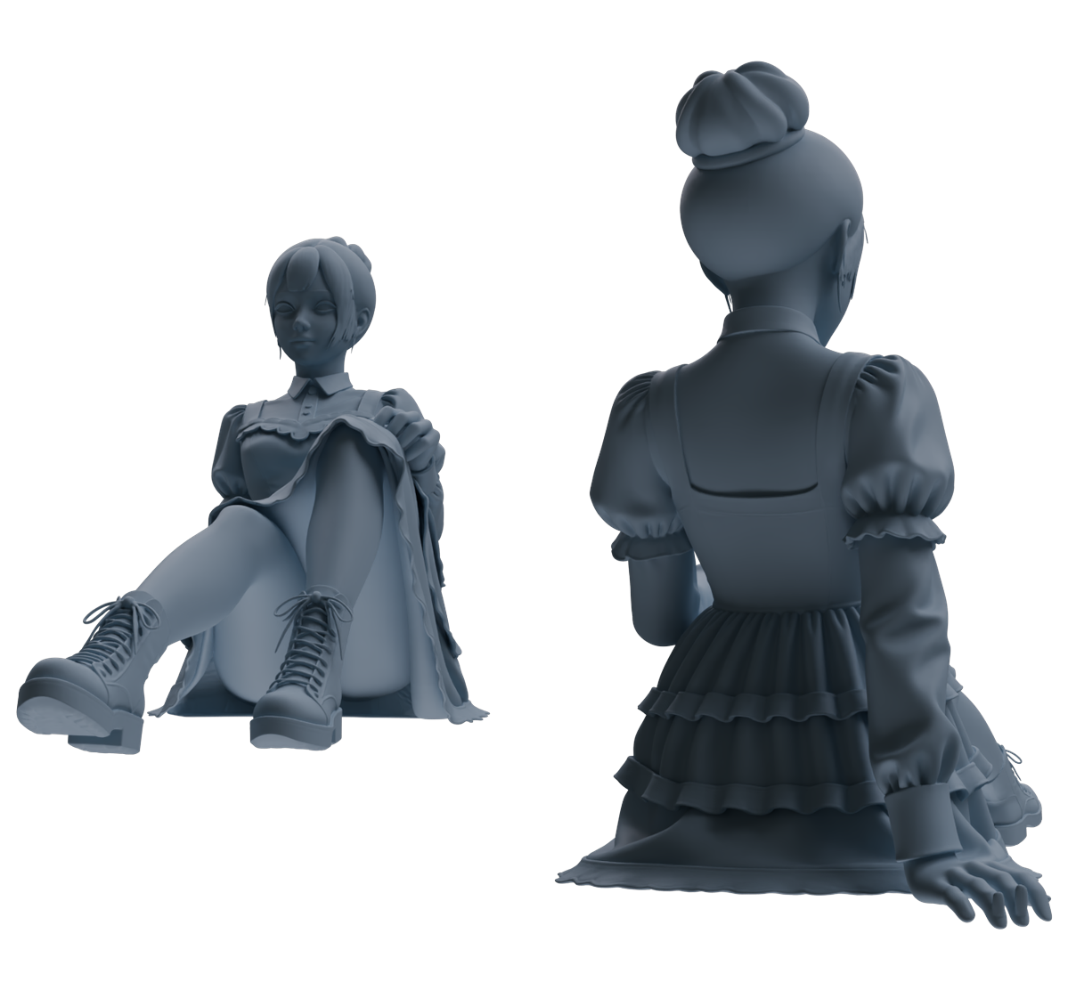MRY-SFW LYTR873 Lolita Girl Figure Modern Model 4 pcs