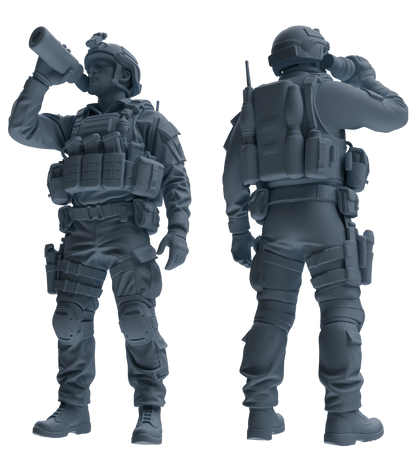 MRY-SFW SSTR181 Miniatures Soldier Model Kit Combat Soldier Pose Modern Model 6 pcs