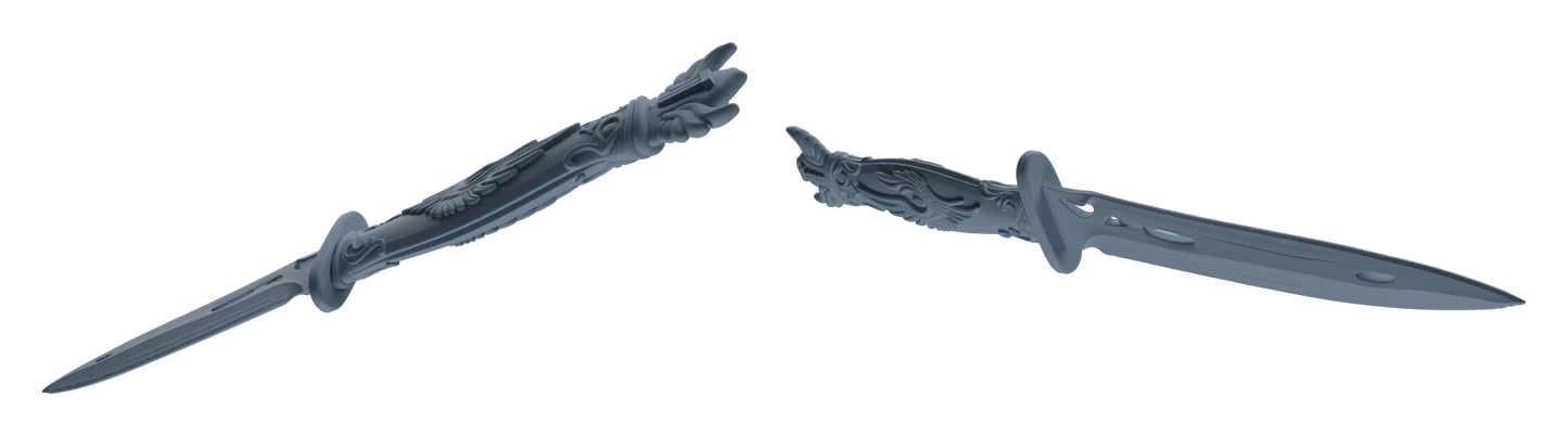 MRY-SFW LYGS398 Wing Shaped Dagger Weapon Modern Model 5 pcs