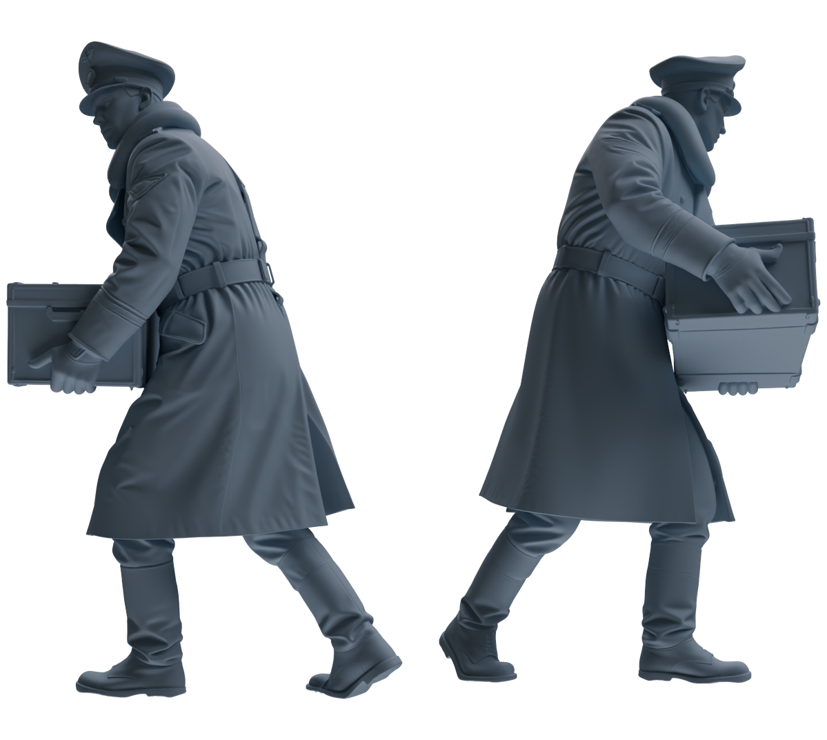 MRY-SFW LYGR712 WWII German Army Officer War Scene Six-Person Carrying Group