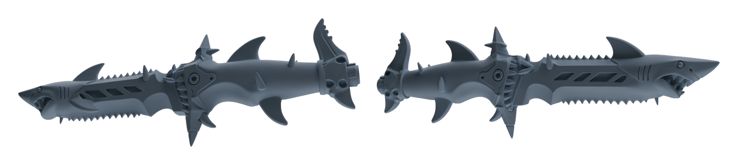 MRY-SFW LYGS394 Shark Shaped Knife Weapon Modern Model 5 pcs