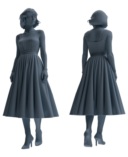 MRY-SFW LYTR857 Dress Woman Figure Modern Model 3 pcs Miniature Car Diorama Figures Scene Props Accessories Resin
