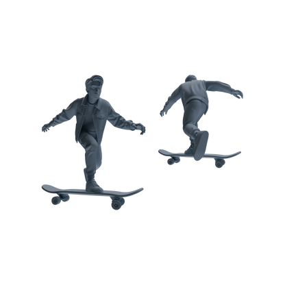 MRY-SFW LYTR800 Skateboard Figure Modern Model 5 pcs Miniature Car Diorama Figures Scene Props Accessories Resin