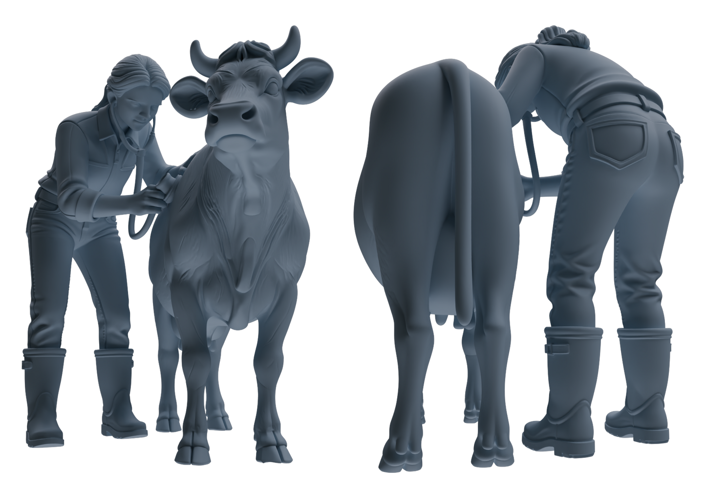 MRY-SFW LYTR912 Farm Veterinarian with Livestock Modern Model 4 pcs