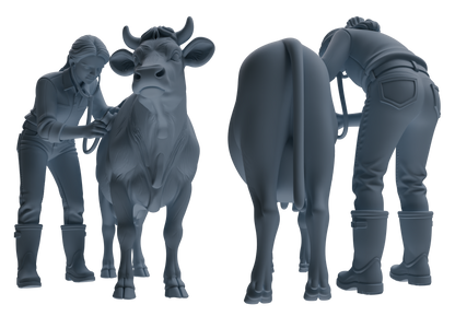 MRY-SFW LYTR912 Farm Veterinarian with Livestock Modern Model 4 pcs