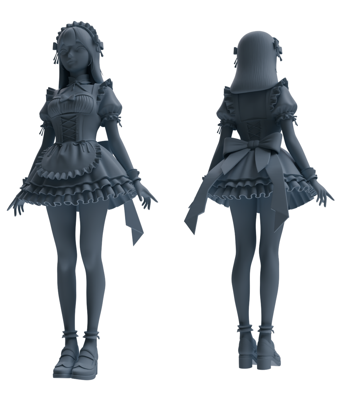 MRY-SFW LYTR872 Maid Outfit Girl Figure Modern Model 3 pcs