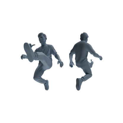 MRY-SFW LYTR796 Shuttlecock Kicking Figure Modern Model 4 pcs Miniature Car Diorama Figures Scene Props Accessories Resin