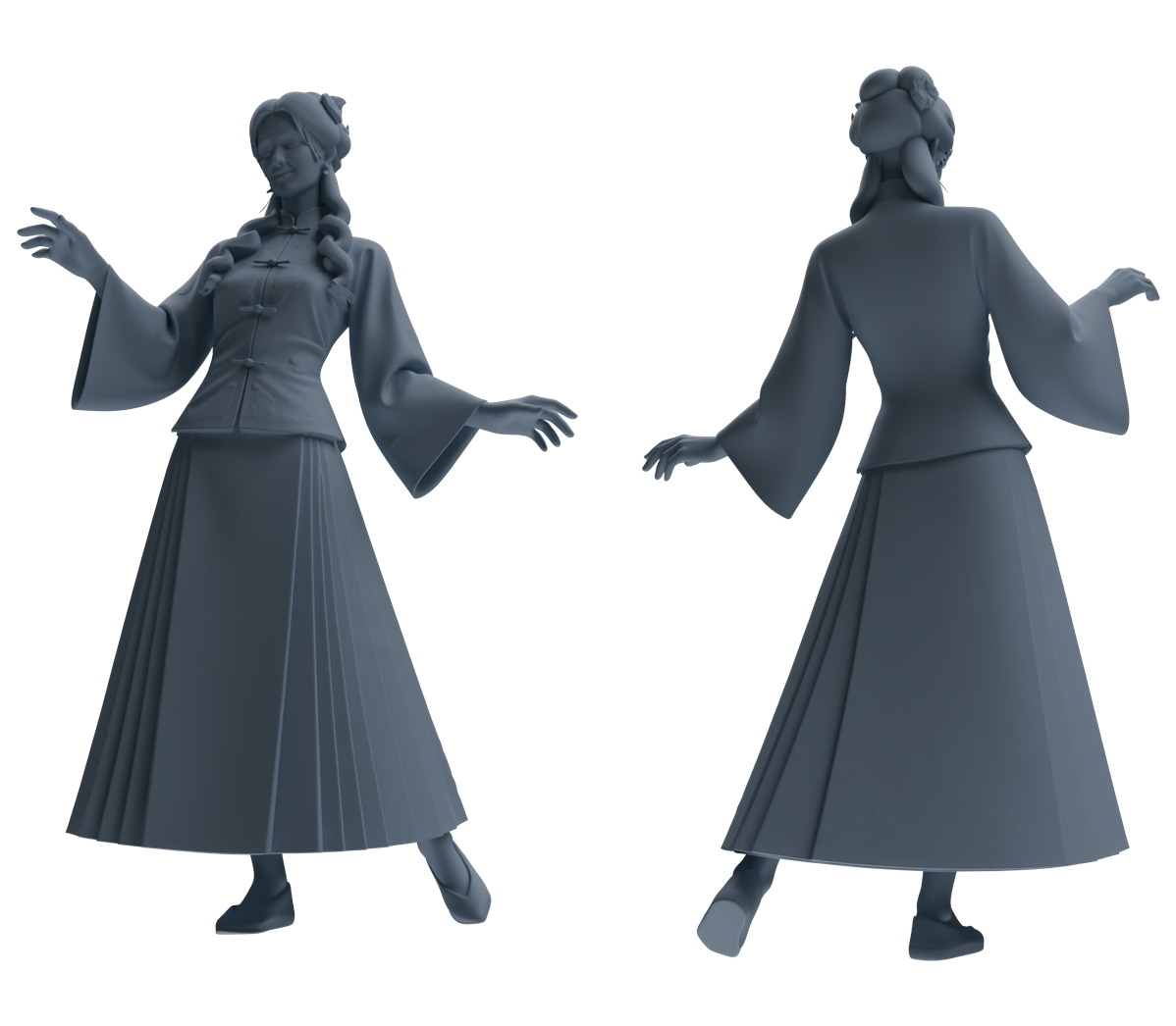 MRY-SFW LYTR859 Ming Dynasty Clothing Woman Figure Modern Model 3 pcs Miniature Car Diorama Figures Scene Props Accessories Resin