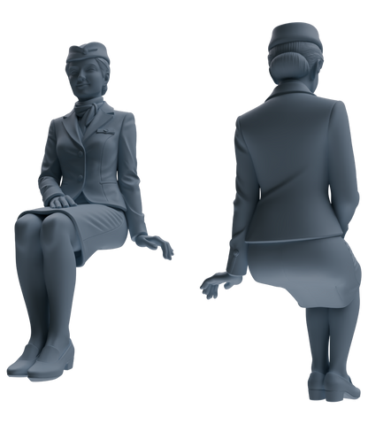 MRY-SFW LYTR862 Flight Attendant Service Pose Woman Figure Modern Model 4 pcs Miniature Car Diorama Figures Scene Props Accessories Resin