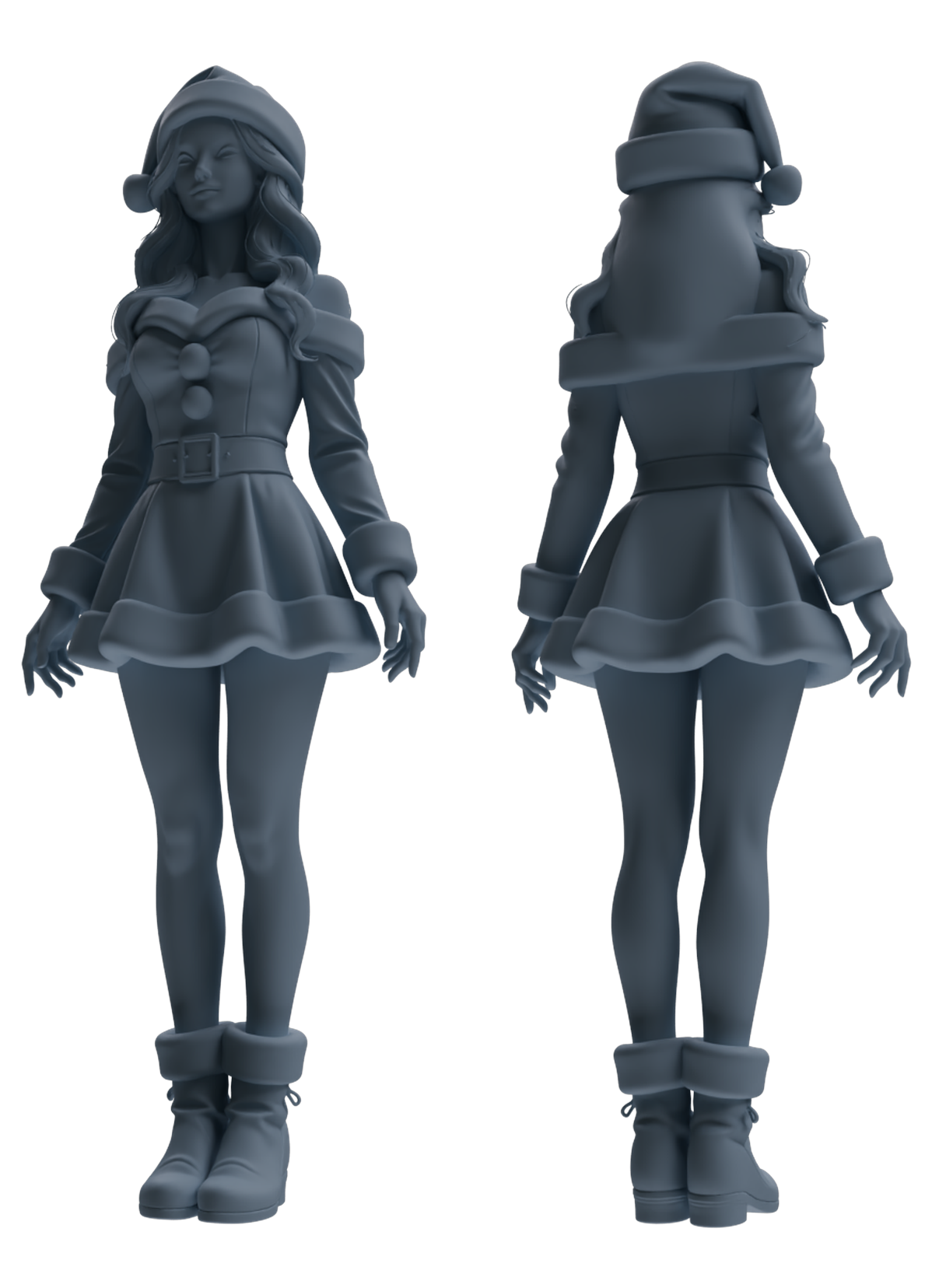MRY-SFW LYTR881 Christmas Style Girl Figure Modern Model 4 pcs