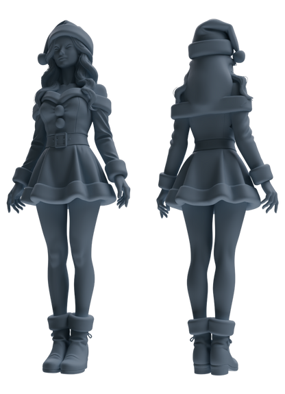 MRY-SFW LYTR881 Christmas Style Girl Figure Modern Model 4 pcs