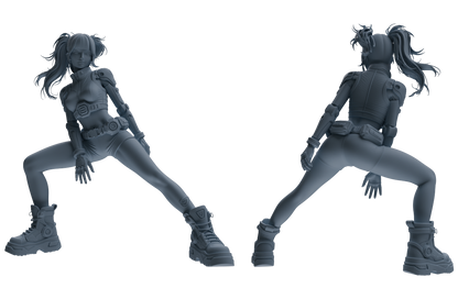 MRY-SFW LYTR855 Cyberpunk Girl Figure Modern Model 3 pcs Miniature Car Diorama Figures Scene Props Accessories Resin